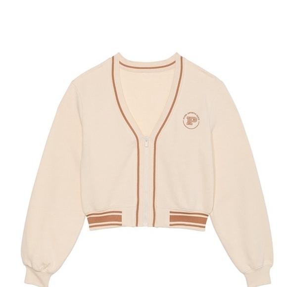PINK Victoria's Secret Cream Varsity Jacket - Picture 2 of 2